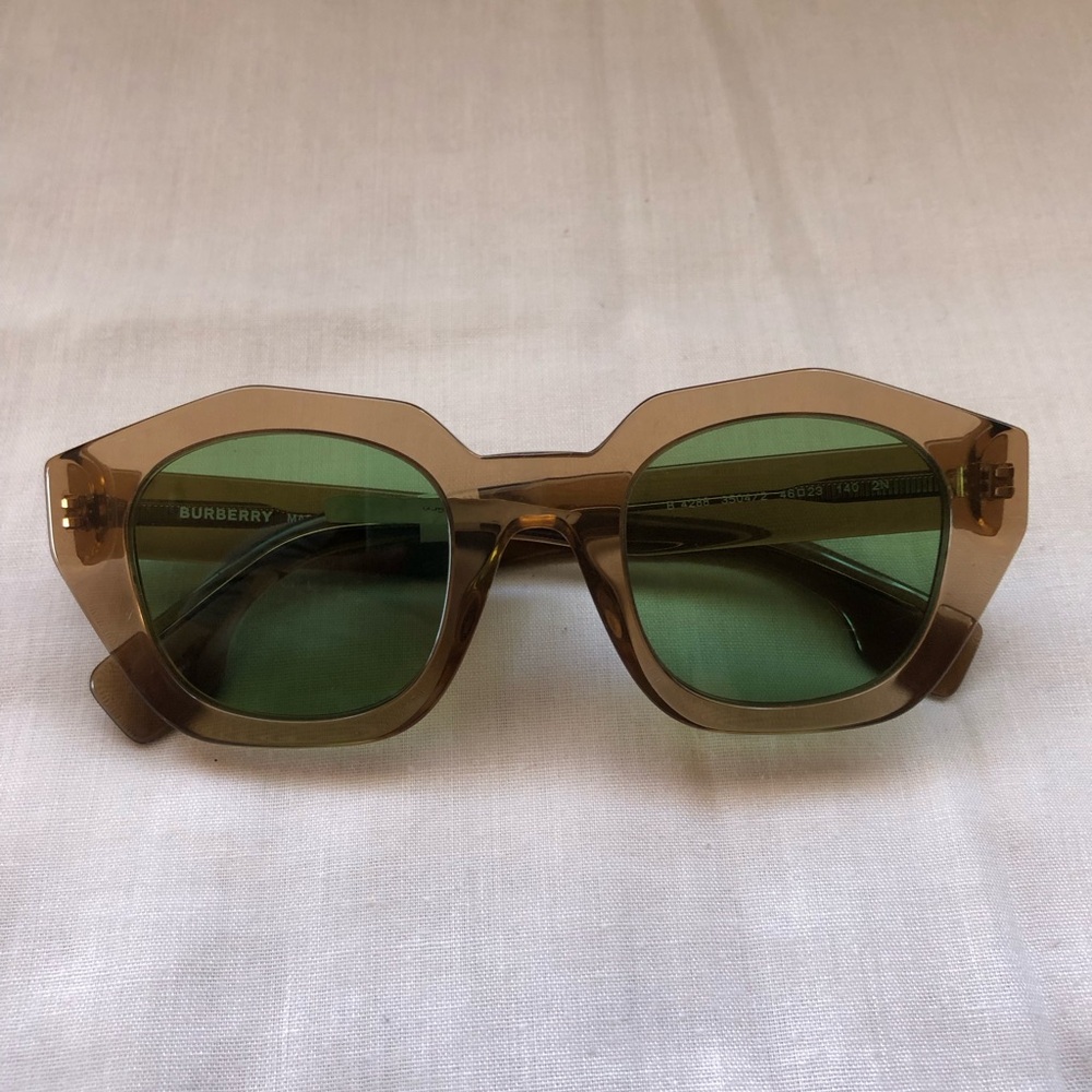 Burberry Brown Sunglasses with Green Lenses